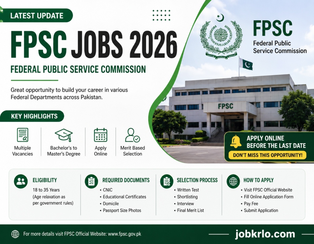 Latest FPSC Jobs 2026 | Online Apply | Latest Advertisement | Eligibility | Syllabus | Preparation Guide 