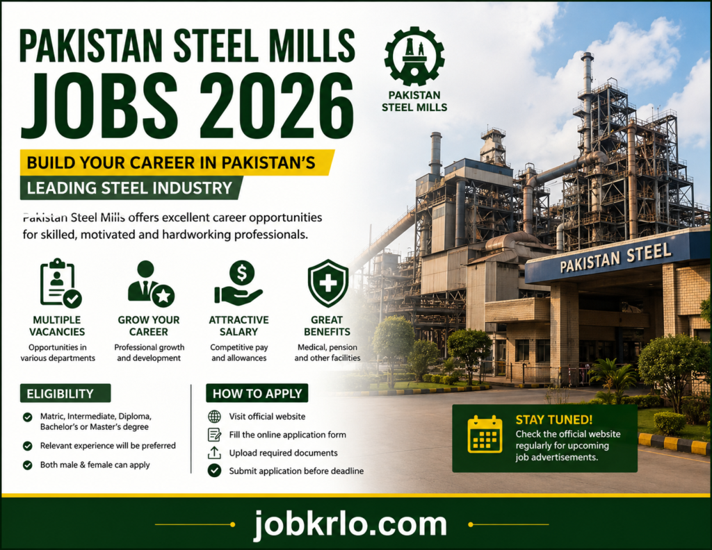 Pakistan Steel Mills Jobs 2026 | Management Staff Required | Latest Vacancies Available Apply Online | Complete Guide for Online Applications