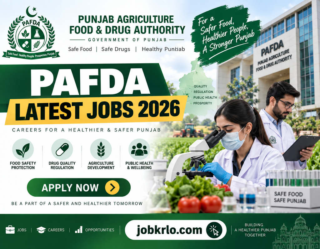 PAFDA Vacancies 2026 – Apply Online in Punjab Agriculture Food Drug Authority Jobs