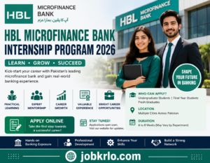 HBL Microfinance Bank Internship Program 2026 โ Latest Internship Vacancies At HBL Apply Online for Your Banking Career