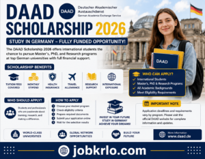 DAAD Scholarship 2026 โ Online Apply for Latest Fully Funded Study Scholarship in Germany for International Students